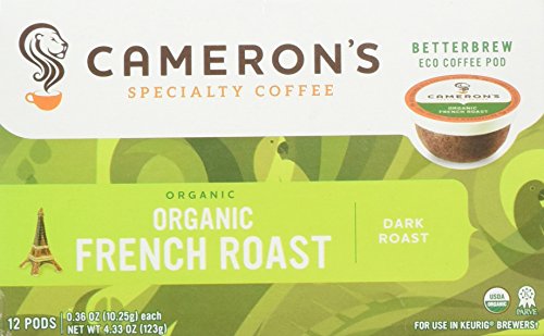 Camerons 100% Organic French Roast Single Serve Dark Roast 12 Count Box