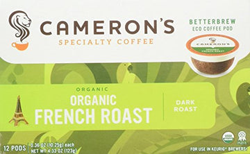 Camerons 100% Organic French Roast Single Serve Dark Roast 12 Count Box