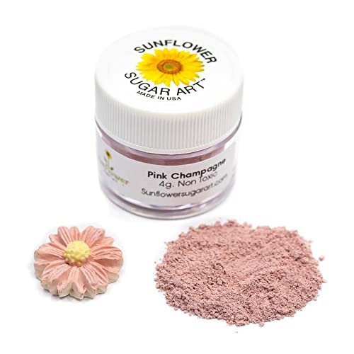 Sunflower Sugar Art Pink Champagne Petal Dust, Light Pink Matte Powder, 4 Grams, Non-Toxic, Ideal for Cake Decoration and DIY Crafting