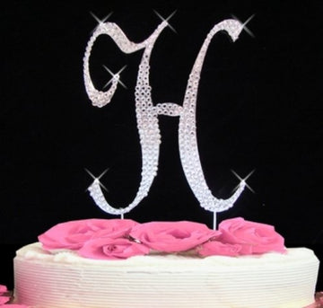Rhinestone Cake Topper Letter H By Other