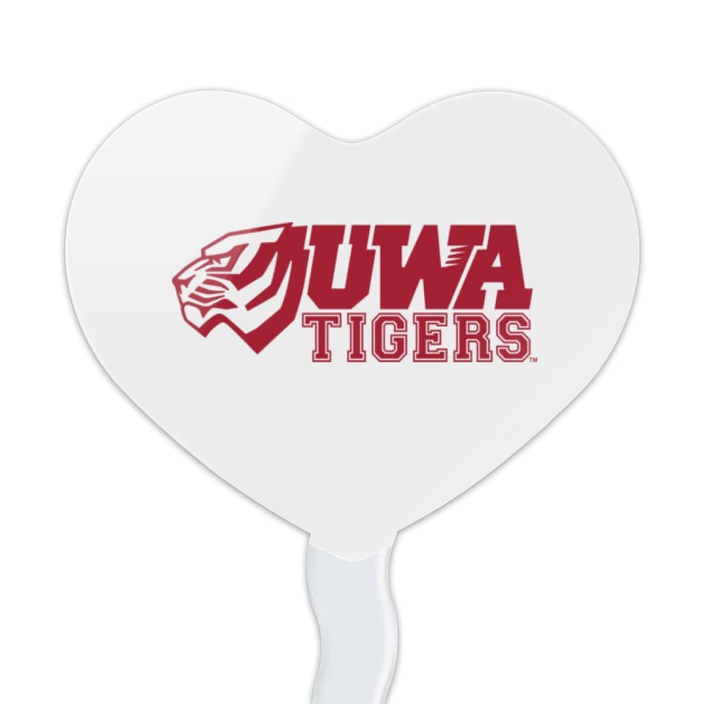 GRAPHICS & MORE Cupcake Picks Set of 6, Acrylic, University of West Alabama Heart Design, Model CUPT.HRT.ACR.6PK.CLCWAL500B