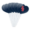 GRAPHICS & MORE Cupcake Picks Set of 6, Acrylic, Stony Brook University Heart Logo