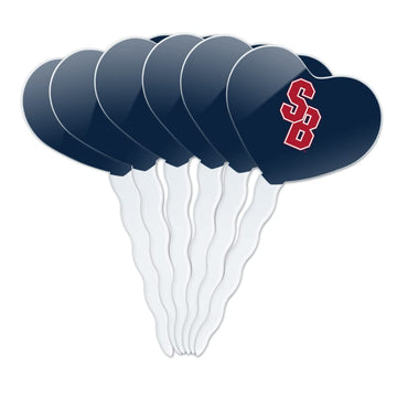 GRAPHICS & MORE Cupcake Picks Set of 6, Acrylic, Stony Brook University Heart Logo