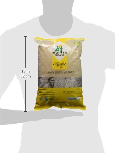 24 Mantra Organic Urad Dal Whole Lentils, USDA & EU Certified, Pesticide Free, 4 Pound, White