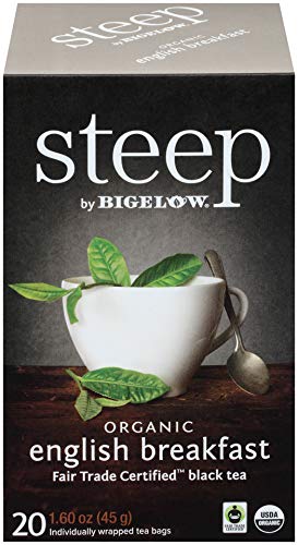 Bigelow Tea Organic English Breakfast Tea, Fair Trade, Gluten-Free, 20 Count Box (Pack of 3)