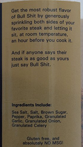 Bull Shit Steak Seasoning, Net Wt 12Oz