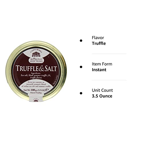 RITROVO S S Truffle & Salt, Italian Sea Salt with Dried Black Truffle, 3.5 oz Jar, Original Version