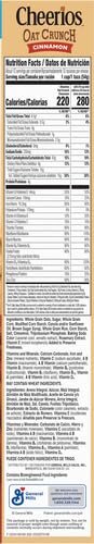 Cheerios Oat Crunch Cinnamon Oat Breakfast Cereal, Family Size, 24 oz
