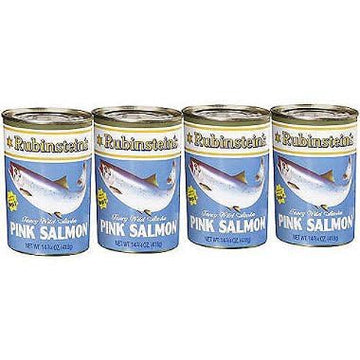 Rubinstein Pink Salmon 4/14.75 Oz Cans  Pack Of 2 | Wild Caught Canned Salmon