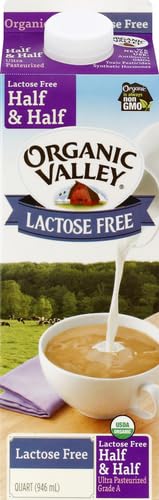 Organic Valley, Organic Lactose Free Half & Half Cream, Quart, 32 oz