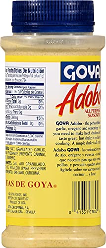 Adobo All Purpose Seasoning Without Pepper By Goya, Poultry, Seafood, Meat, And Vegetable Seasoning, Fat Free And Calorie Free Latin Spice Blend, Mexican Seasoning, 28Oz. Bottle