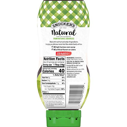 Smucker'S Natural Strawberry Squeezable Fruit Spread, 19 Ounces
