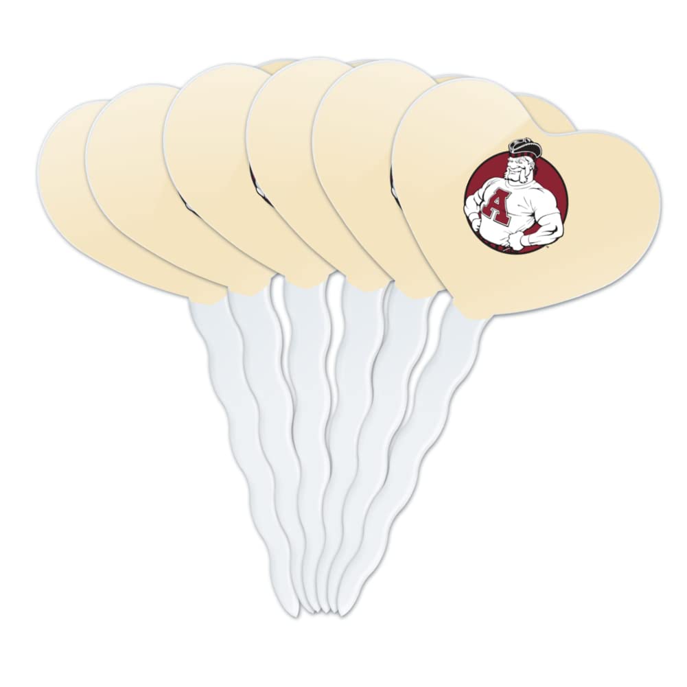 GRAPHICS & MORE Cupcake Picks Set of 6, Acrylic, Alma College Heart Decoration, Model CUPT.HRT.ACR.6PK.CLCALM500B