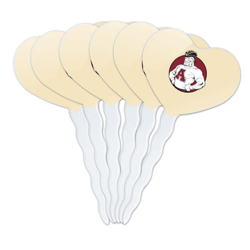 GRAPHICS & MORE Cupcake Picks Set of 6, Acrylic, Alma College Heart Decoration, Model CUPT.HRT.ACR.6PK.CLCALM500B