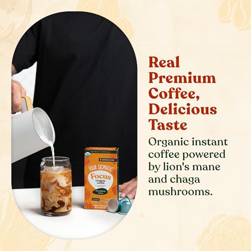 Four Sigmatic Focus Coffee Pods Compatible with Nespresso Original | Organic Dark Roast Espresso with Added Focus | Mushroom Coffee Enhanced with Lions Mane | Original Dark Roast 10ct