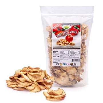 Sunrise Fresh No Sugar Added Dried Sweet Apples: Gluten-Free, Low-Calorie, No Preservatives, Unsulfured -1 Lb Resealable Bag Of Dehydrated Apple Slices - Delicious Dried Fruit For Healthy Snacking