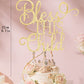 Ahaoray Bless This Child Cake Topper - Gold Glitter Chlid Christening Cake Decoration Supply - Smash Cake Topper For First Holy