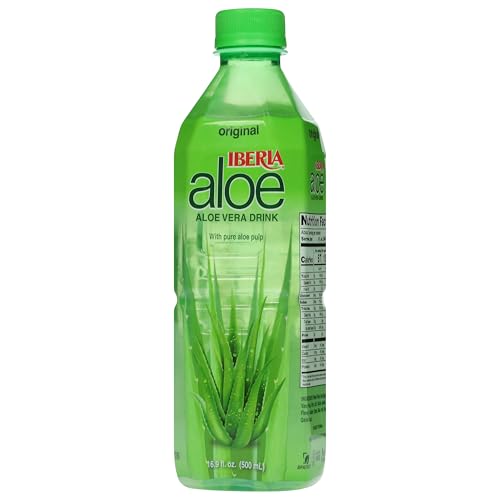 Iberia Aloe Vera Juice Drink with Pure Aloe Pulp, Original,16.9 Fl Oz (Pack of 8)