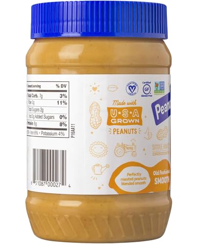 Peanut Butter & Co. Old Fashioned Smooth Peanut Butter, Non-GMO, Gluten Free, Vegan, No Sugar Added, 16 Ounce