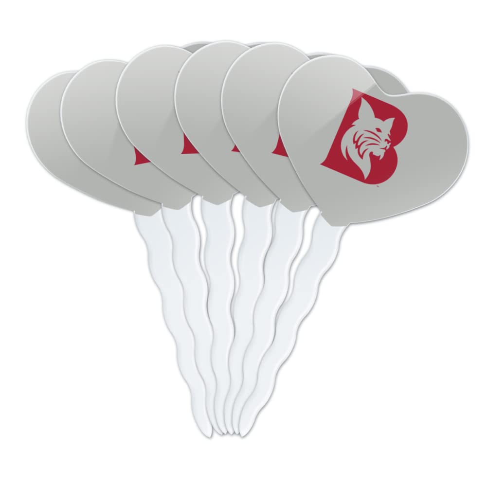 GRAPHICS & MORE Cupcake Toppers Set of 6, Acrylic, Heart Design, Bates College, One Size