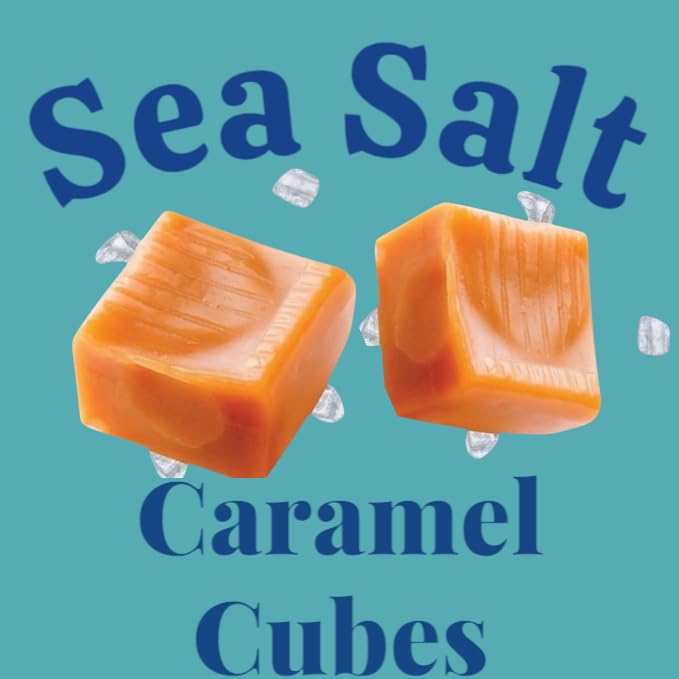 KLUB BULK Sea Salt Caramel Cubes - Soft Silky Caramel Chews, Individually Wrapped, 24 oz (1.5 lbs)