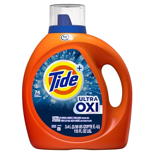 Tide Ultra Oxi Laundry Detergent Liquid Soap, 74 Loads, 115 Fl Oz, He Compatible