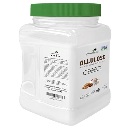 Morning Pep Allulose Sweetener 2 lb - Zero Calorie Sugar Alternative, 100% Pure, No Erythritol, Non-GMO Project Verified, Keto C