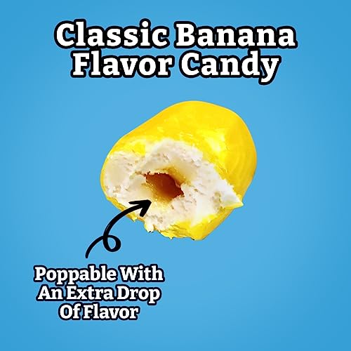 Taboom Laffy Bites Gone Bananas 2lb Bulk Chewy Gummy Candy - Banana Flavor with Filling