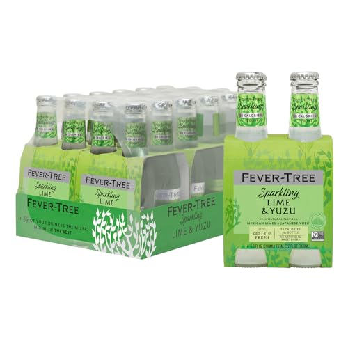 Fever-Tree Sparkling Yuzu & Lime Mixer - Premium Quality - 200 ML Bottles, Pack of 24