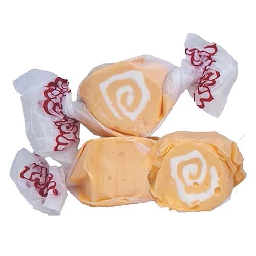 Orange Cream Salt Water Taffy - Individually Wrapped Assorted Flavors - Old Fashion Saltwater Taffy Candy Bulk, By Queen City Ca