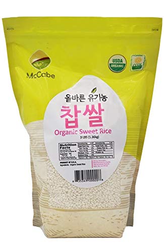 McCabe Organic Sweet Rice, Gluten Free & GMO-Free, Rich in Fibers, 6 lbs (3 lbs x 2 Packs)
