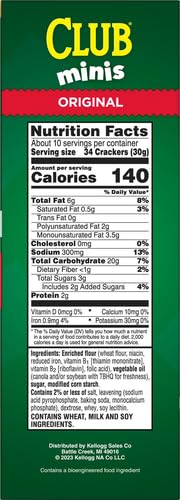 Club Minis Crackers, Lunch Snack, Original, 11oz Box (Pack of 2)