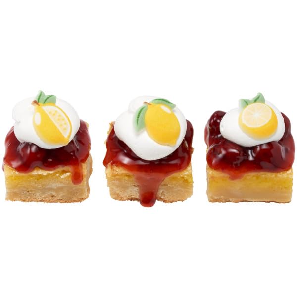 NCS Lemon Shape Edible Sugar Cake Toppers, 12 Count, 1.2x1.1, Yellow/White, Made of Sugar