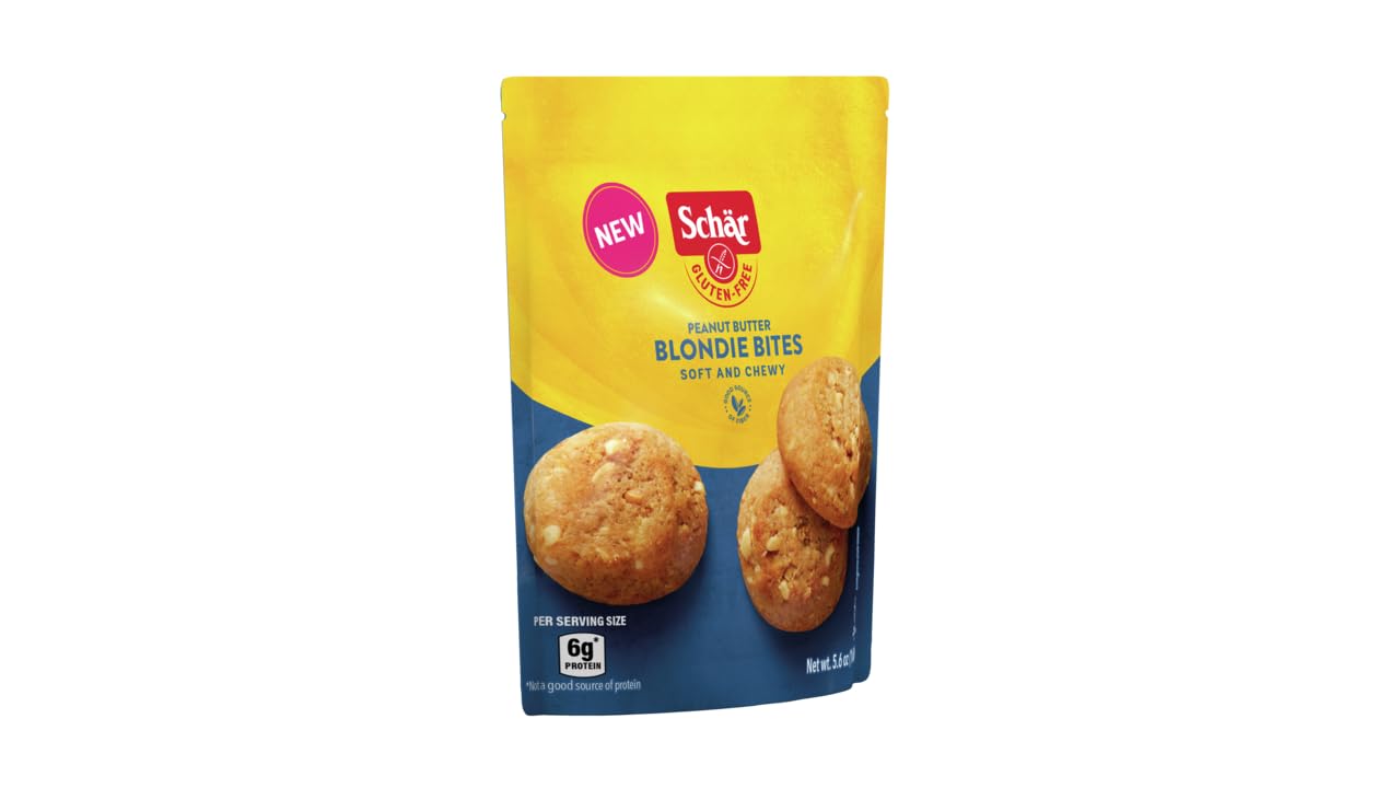 Schr Gluten-Free Peanut Butter Blondie Bites, 8-Pack - Creamy & Crunchy, Bite-Sized, Non-GMO, No Artificial Preservatives, Perfe