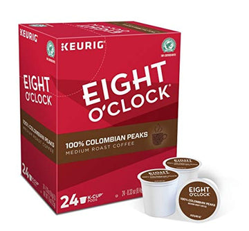 Eight O'Clock Coffee Colombian Peaks, Single-Serve Keurig K-Cup Pods, Medium Roast Coffee, 24 Count (Pack Of 2)