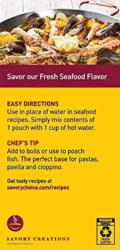 Savory Choice Seafood Broth Concentrate - 50 Packets (12G Each) - Gluten Free And Trans Fat Free