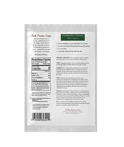 Mrs. Wages Kosher Dill Pickles Quick Process Mix, Quick and Easy, Simple-To-Use, Traditional Pickle Flavoring, Enhance Your Pick