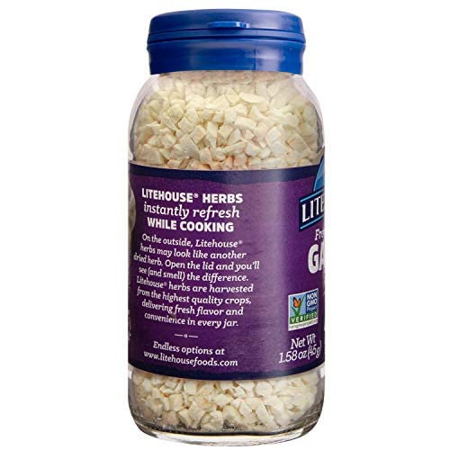 Litehouse Freeze Dried Garlic - Garlic, Substitute For Fresh Garlic & Minced Garlic, Organic, Jar Equal To 45 Garlic Cloves, Gar
