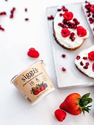 siggis Plant-Based Coconut Blend, Mixed Berry, 5.3 oz. Cup - Single Serving Dairy Free Snack, More Protein Than Sugar