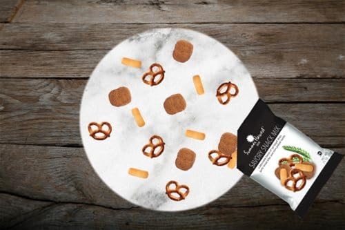 Summer Harvest Savory Snack Mix - .75oz/100 Bags - Pretzels, Garlic Bread Bites and Seasoned Rye Bagel Chips Individually wrappe