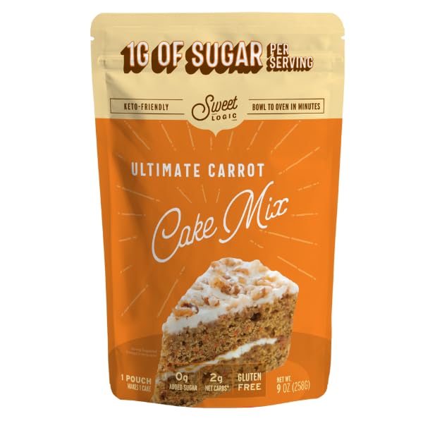 Sweet Logic Keto Baking Mix - Carrot Cake - Gluten-Free - High Protein - 9 Ounce