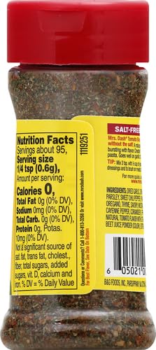 Dash Salt-Free Seasoning Blend, Tomato, Basil And Garlic, 2 Ounce