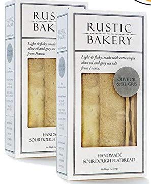 Rustic Bakery Organic Sourdough Flatbread, Olive Oil & Sel Gris, 6 Ounce (Pack of 12
