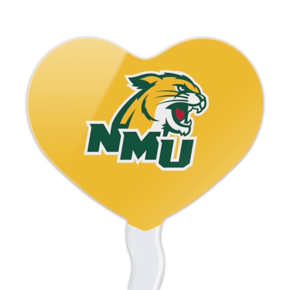 GRAPHICS & MORE Cupcake Picks Set of 6, Acrylic, Northern Michigan University, OneSize, Heart Decoration