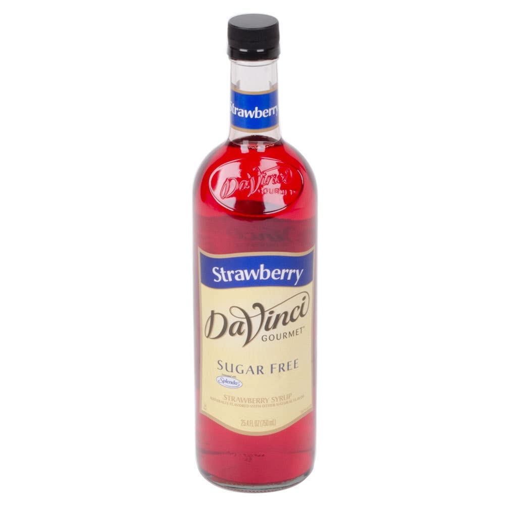 Da Vinci Gourmet Strawberry Sugar Free Syrup, 750 mL, 25.5 Fl Oz, No Added Sugar