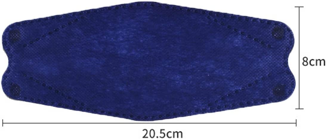 Akgk Kn95 Face Masks 100 Pack, Individually Wrapped, 5-Ply Disposable Navy Blue Face Mask Against Pm 2.5 Smoke & Dust, Filtratio