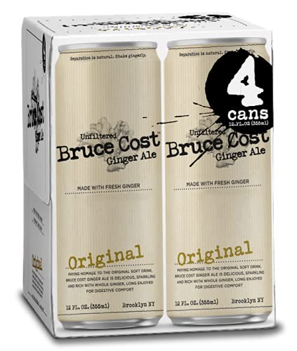 Bruce Cost Ginger Ale Original, 12 Fl Oz Can, Pack of 24, Orange
