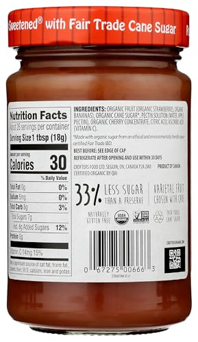 CROFTERS Organic Strawberry Banana Fruit Spread, 16.5 OZ