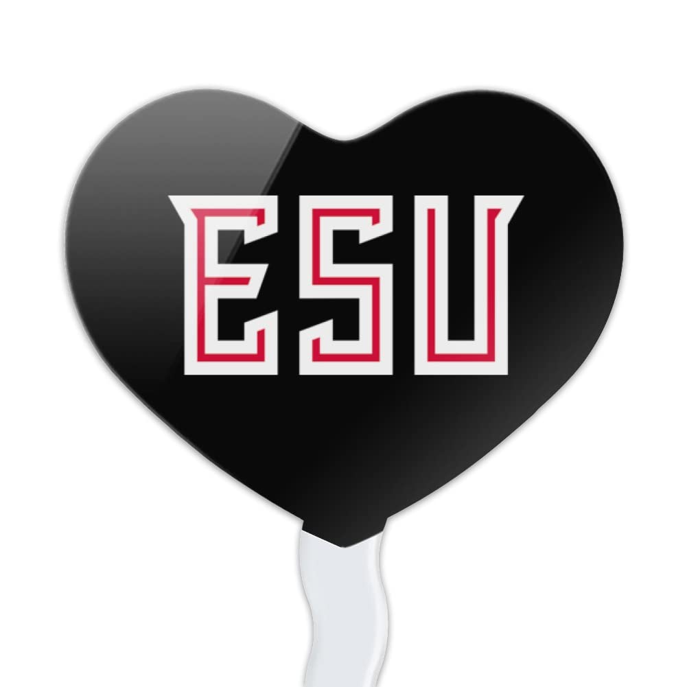 GRAPHICS & MORE Cupcake Picks Set of 6 - Acrylic Heart Toppers - East Stroudsburg University of Pennsylvania - One Size