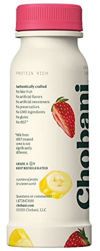 Chobani Strawberry Banana Low-Fat Greek Yogurt Drink 7oz